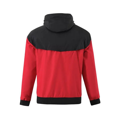 AC Milan red hooded windbreaker.