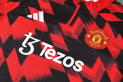 25/26 Manchester United red and black long-sleeved training suit