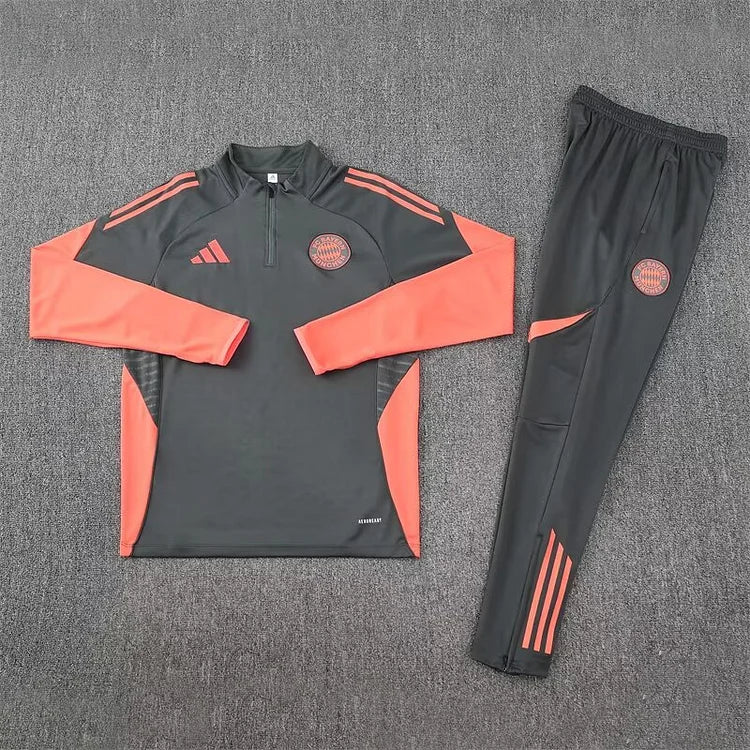 2025/2026 Bayern Dark Grey Long Sleeve Training Suit -