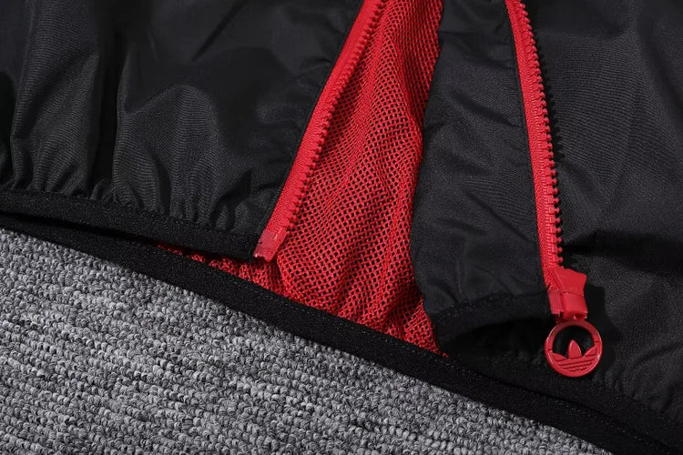 Manchester United black hooded windbreaker