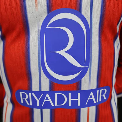 2024/25 Atletico Madrid Home Player Version Long Sleeve Jersey