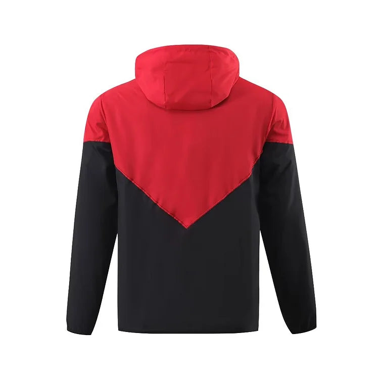 Manchester United black hooded windbreaker