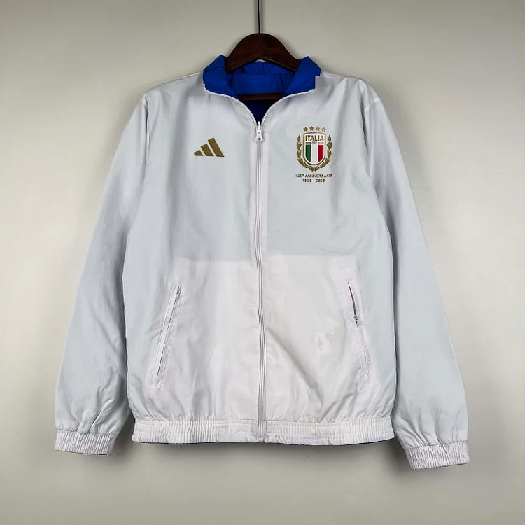 2023-2024 Italy Reversible Windbreaker (White-Blue)Soccer Jersey