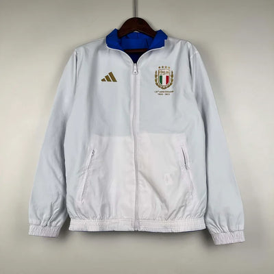 2023-2024 Italy Reversible Windbreaker (White-Blue)Soccer Jersey