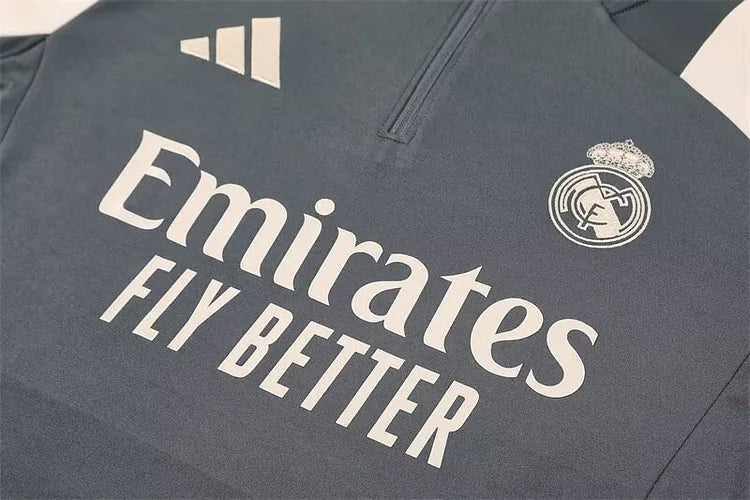 2024/25 Real Madrid Dark Grey Long Sleeve Training Kit