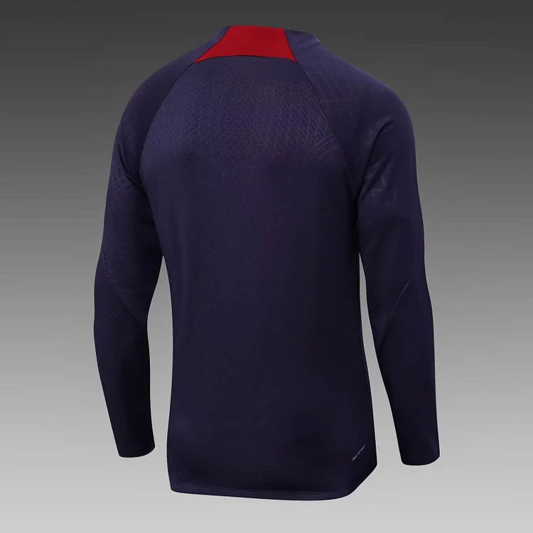 2023/24 Psg Paris Saint-Germain Half-Pull Training Suit Purple Set
