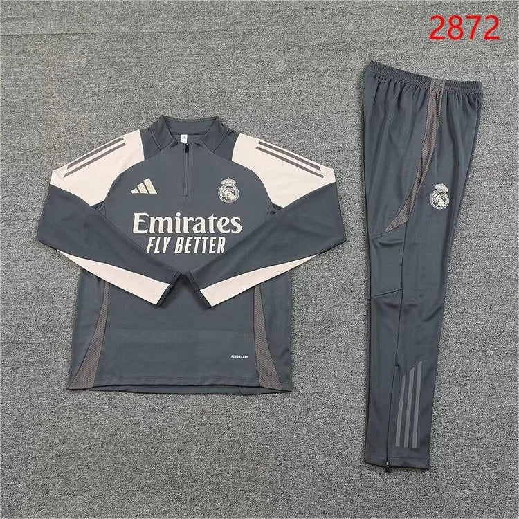 2024/25 Real Madrid Dark Grey Long Sleeve Training Kit