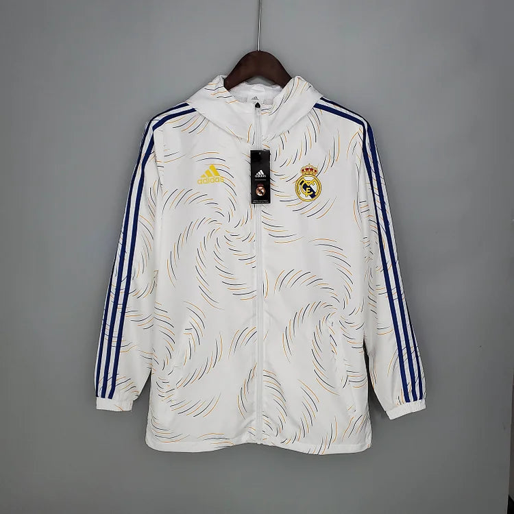 2021/22 Real Madrid White Hooded Windbreaker