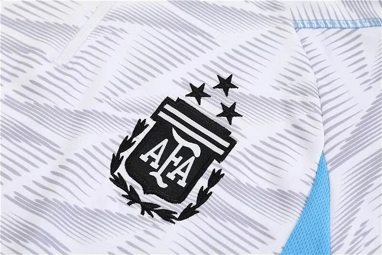 2023/2024 Argentina half-pull training uniform white camouflage jersey set