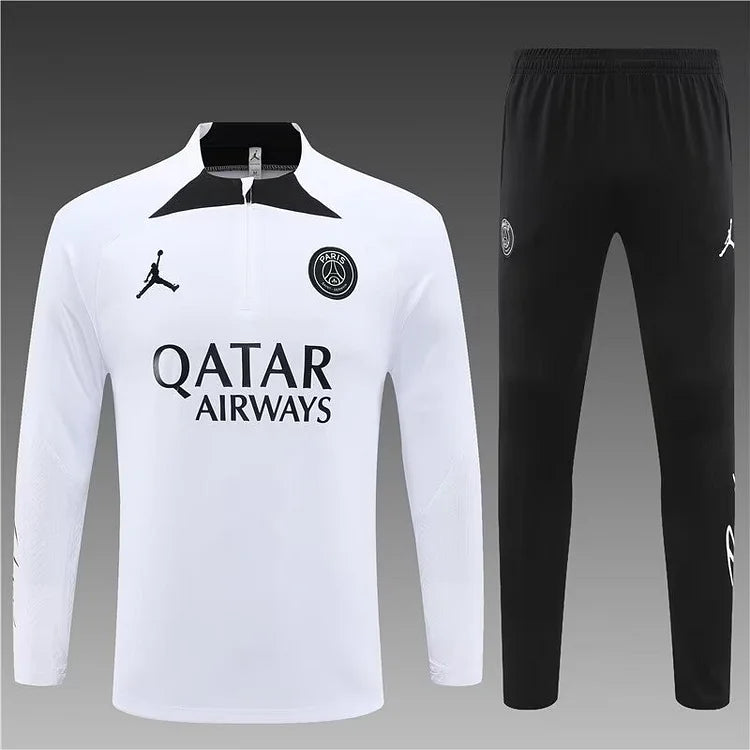 2023/24 Paris Saint-Germain half-pull training suit white suit