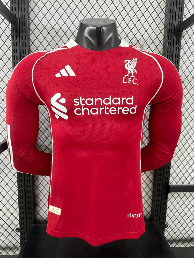 2025/2026 Liverpool Home Long Sleeve Player Version