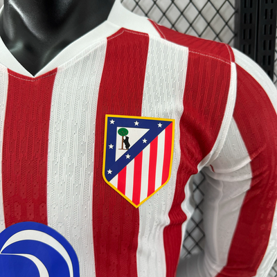 2025/2026 Atletico Madrid Home Long Sleeve Player Edition