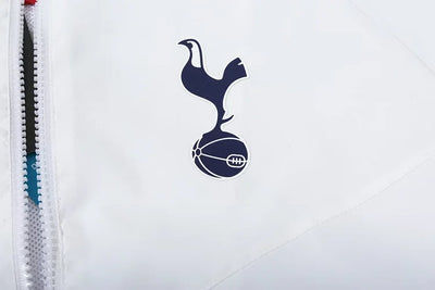 White hooded windbreaker from Tottenham Hotspur.