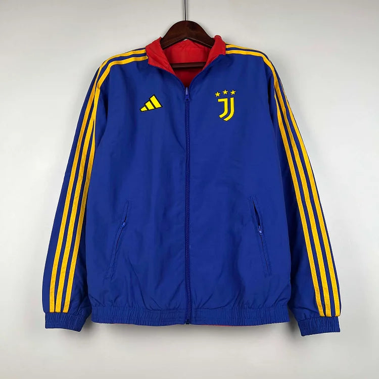 2023-2024 Juventus Reversible Windbreaker(Blue-red)Soccer Jersey