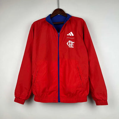 2023-2024 Flamengo CasuaI Reversible Windbreaker(Blue-red)Soccer Jersey