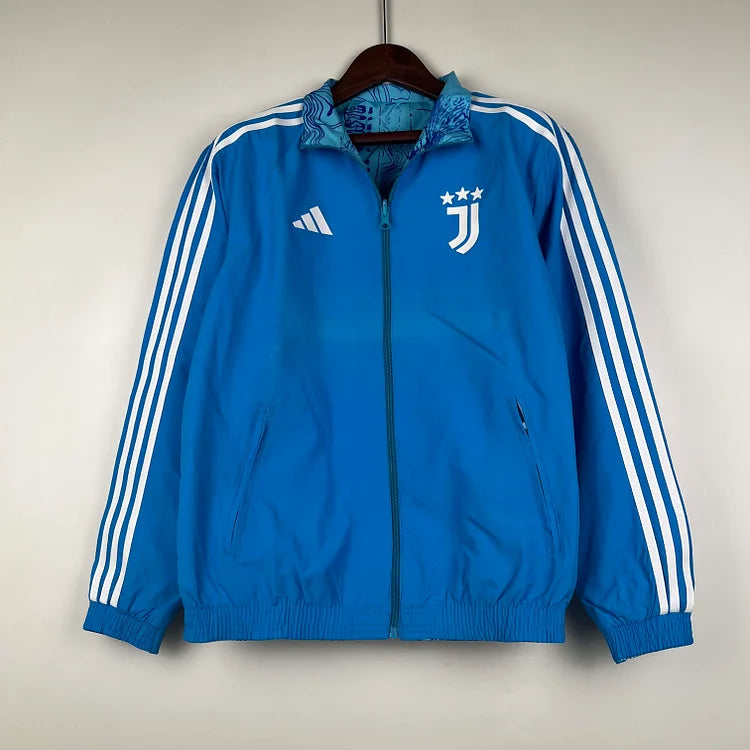 2023-2024 Juventus Reversible Windbreaker Blue Soccer Jersey