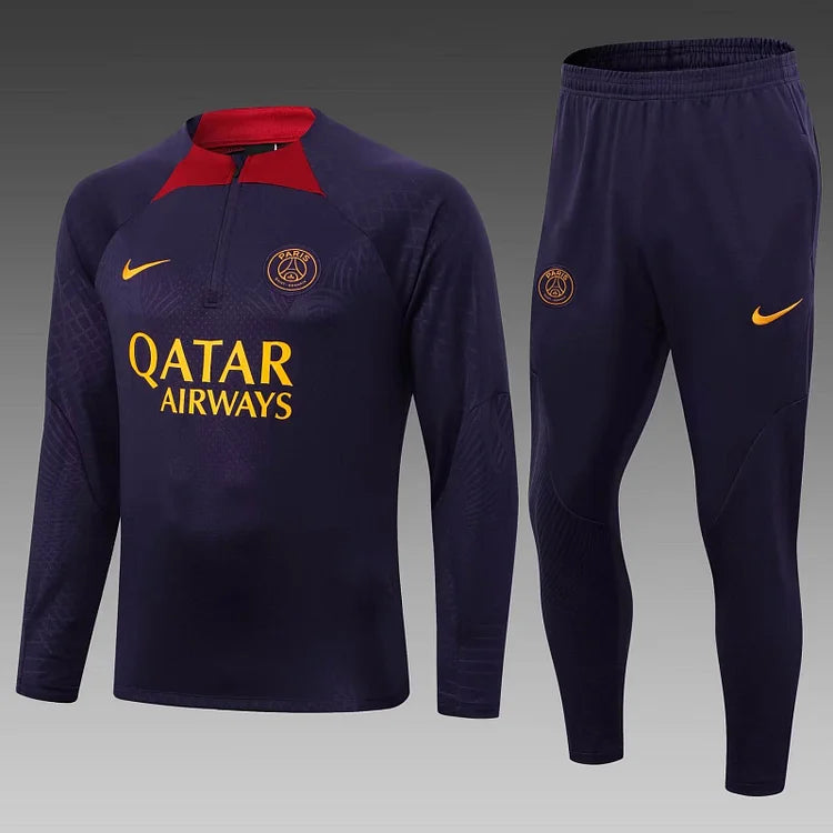 2023/24 Psg Paris Saint-Germain Half-Pull Training Suit Purple Set