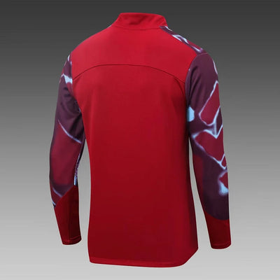 2022/2023 West Ham United Half-Pull Training Suit Red Football Shirt