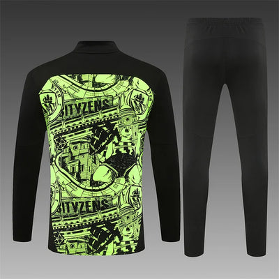 2024/25 Manchester City fluorescent green long-sleeved training suit