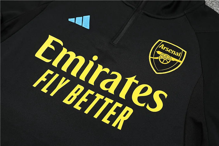 2023/24 Arsenal Half Zip Black Training Kit