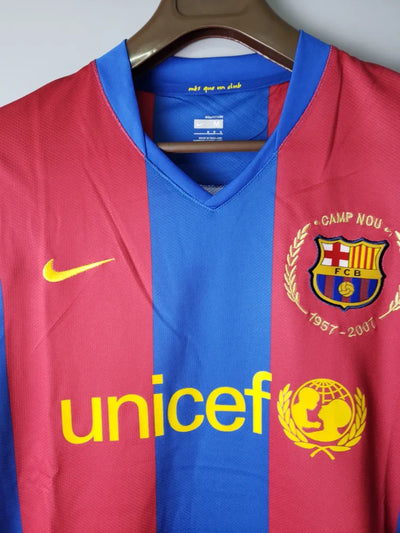 2007/08 Barcelona Home Long Sleeve Retro Jersey