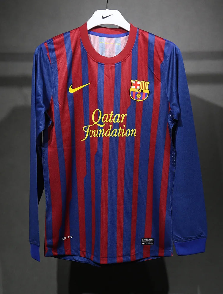 2011/12 Barcelona Home Long Sleeve Shirt - Players