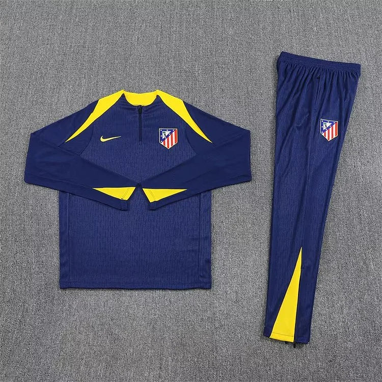 2025/2026 Atletico Madrid Blue Long-Sleeved Training Suit