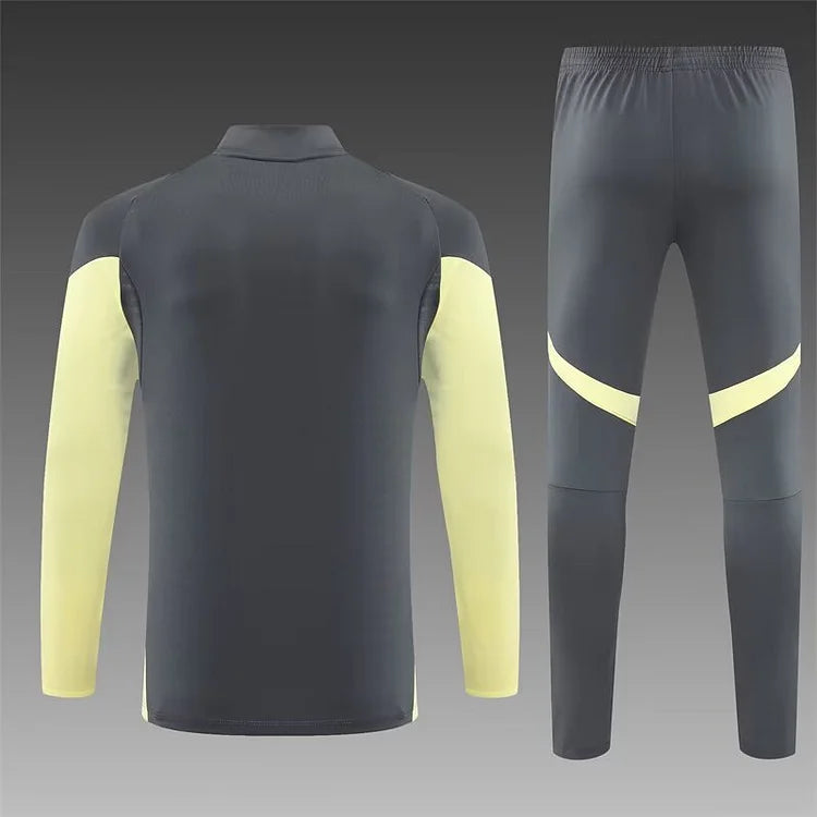 2025/2026 Real Madrid Dark Grey Long Sleeve Training Suit -
