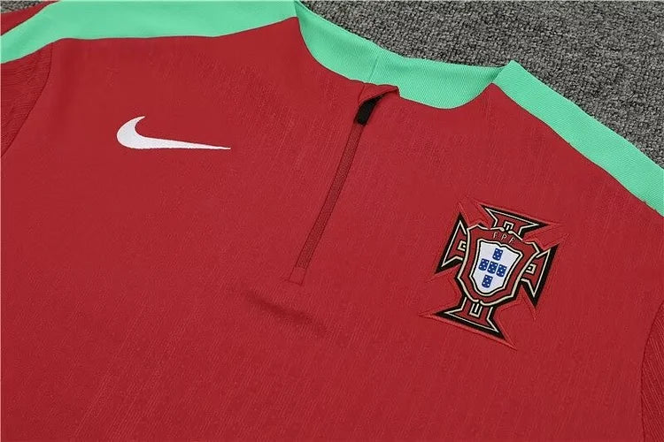 2024/25 Portuguese half-pull training suit red 1:1 Thai quality suit