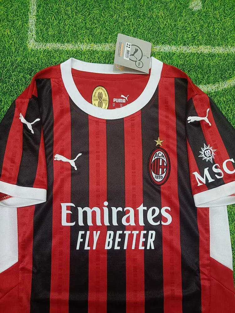2024/25 Ac Milan Home Shirt. - Kids Kit
