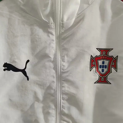 2025 Portugal White Hooded Windbreaker
