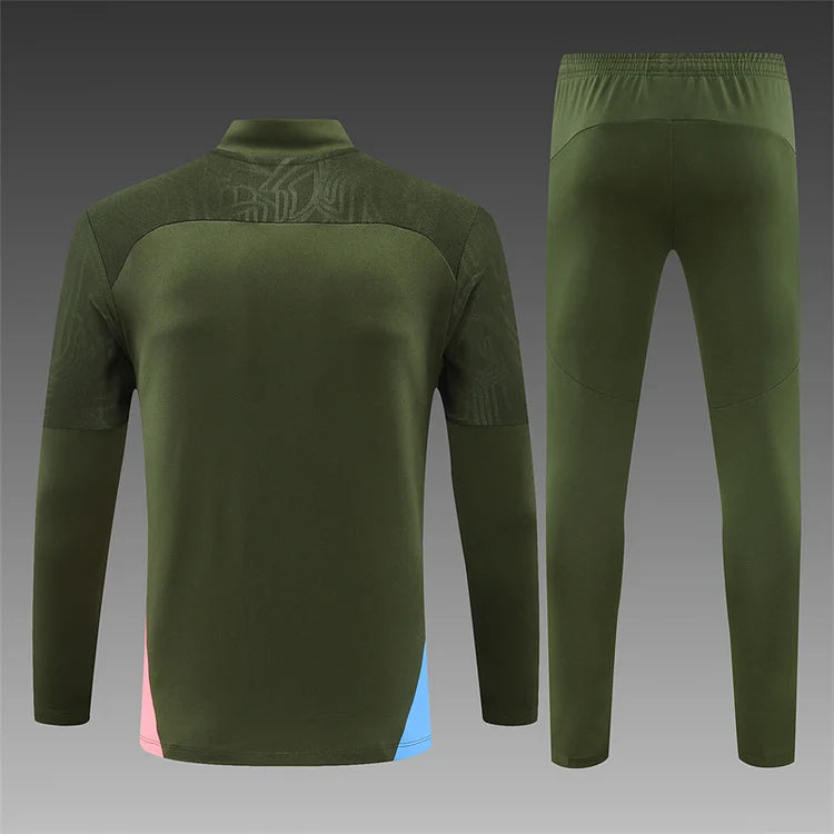 2024/25 Manchester City military green long sleeve training kit.