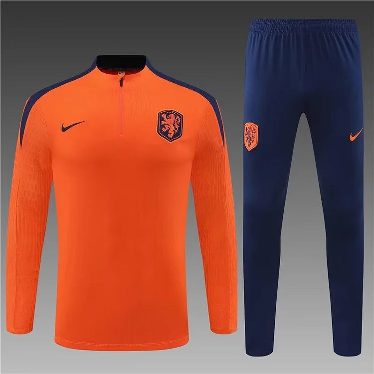 2024/25 Dutch half-pull training uniform orange 1:1 Thai quality suit