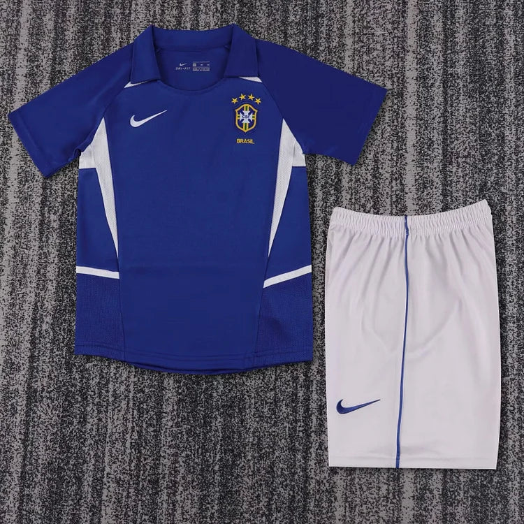 2002 Brazil Away Retro - Kids Jersey