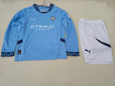 2024/25 Manchester City Home Long Sleeve - Kids Kit