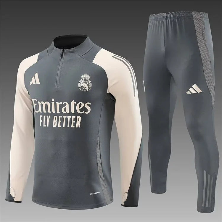 2024/25 Real Madrid Dark Grey Long Sleeve Training Kit