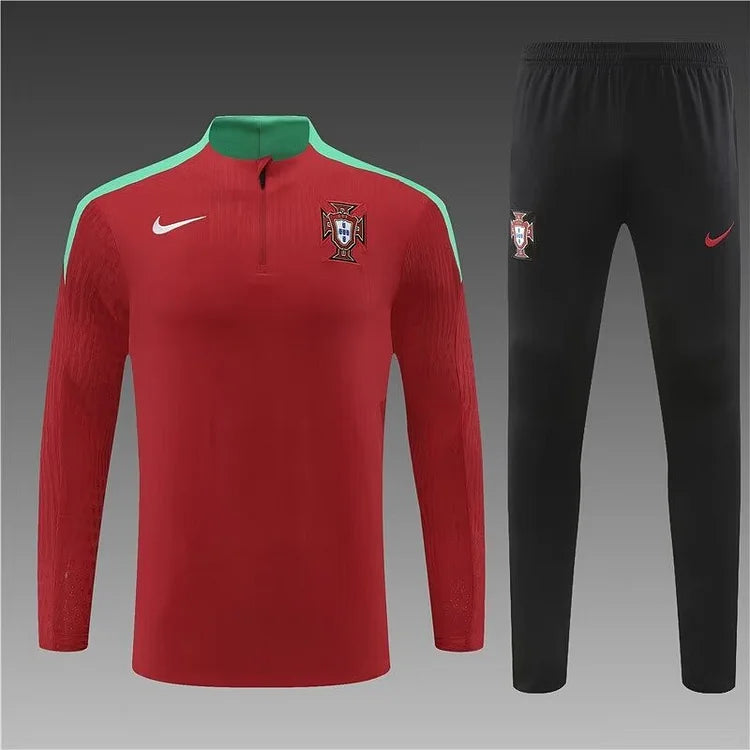 2024/25 Portuguese half-pull training suit red 1:1 Thai quality suit