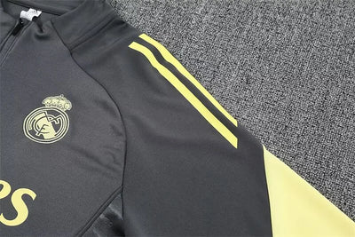 2025/2026 Real Madrid Dark Grey Long Sleeve Training Suit -