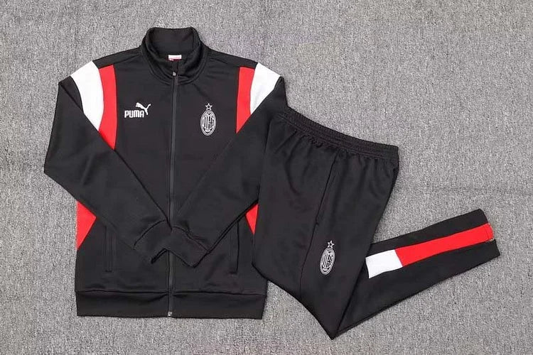 2023/2024 Ac Milan Long Zipped Jacket Black Soccer Jersey
