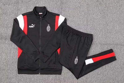 2023/2024 Ac Milan Long Zipped Jacket Black Soccer Jersey