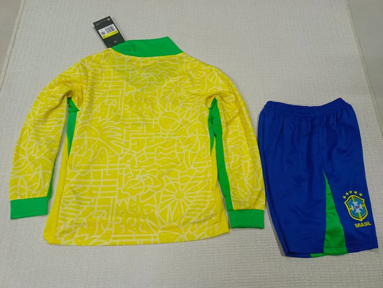 2024/25 Brazil Home Long Sleeve Children'S Jersey