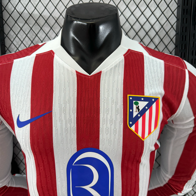 2025/2026 Atletico Madrid Home Long Sleeve Player Edition