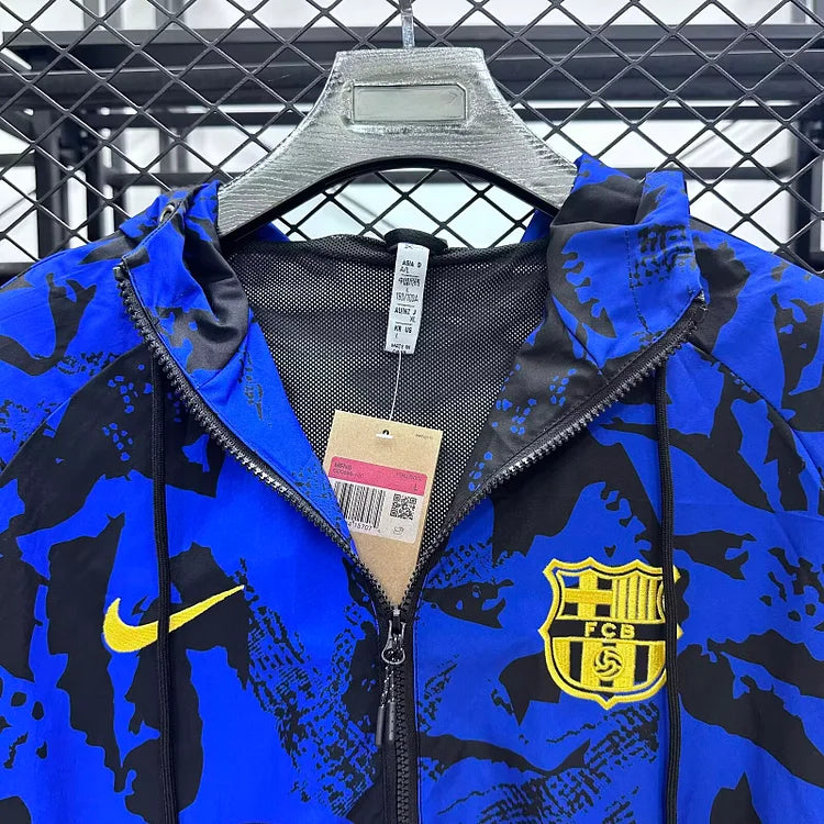 2025/2026 Barcelona Waterproof Hooded Windbreaker
