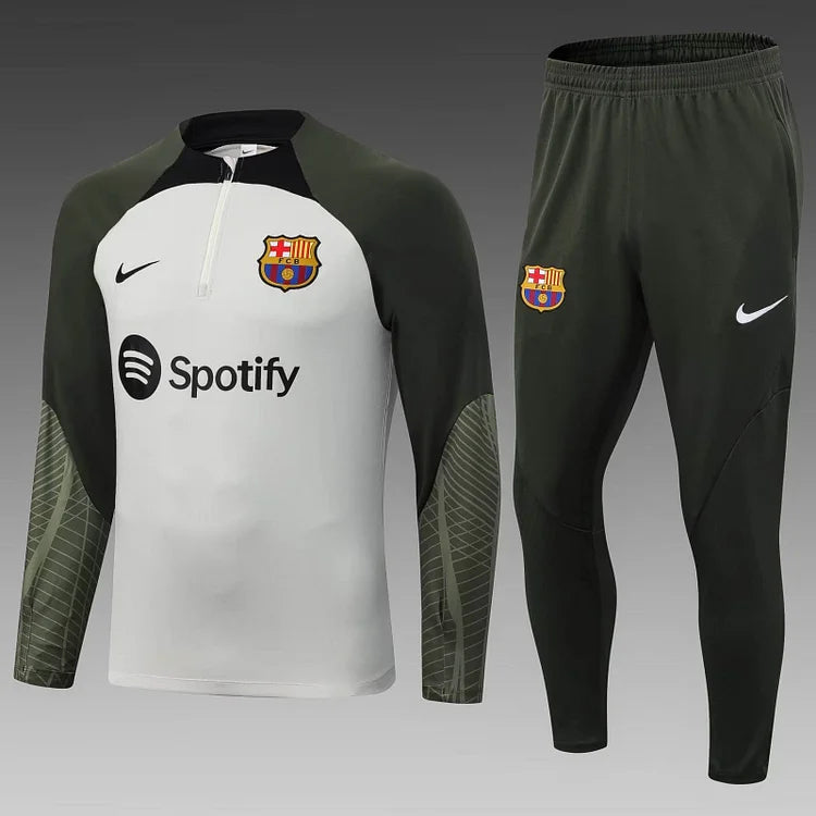 2023/24 Barcelona Half-Pull Training Suit Grey Jersey Set