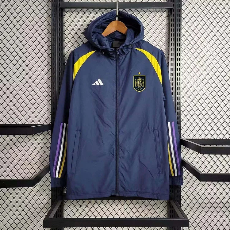 2023 Spain WindbreakerNavy blue Soccer Jersey