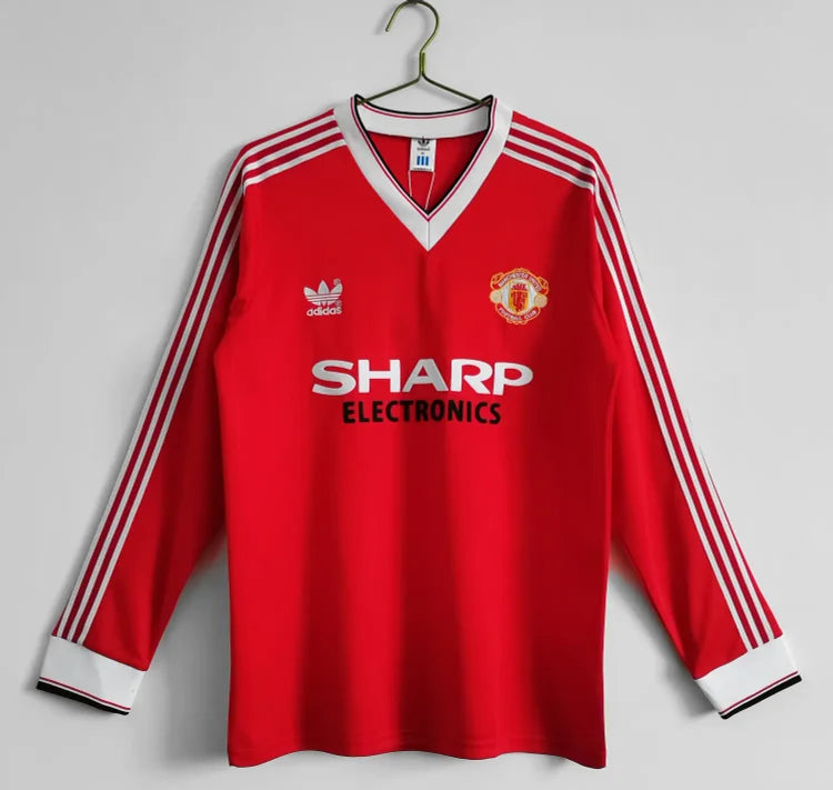 1983 Manchester United Home Long Sleeve Retro Jersey