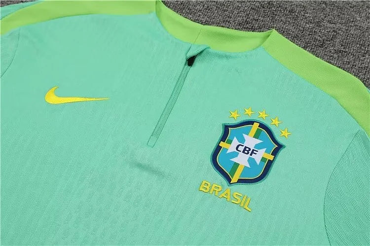 2024/25 Brazil Half Zip Training Jersey Green