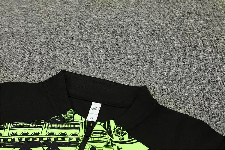 2024/25 Manchester City fluorescent green long-sleeved training suit