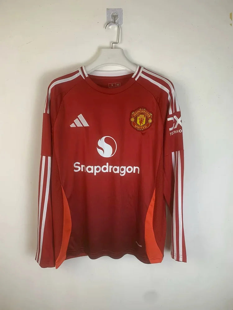 24/25 Manchester United Home Long Sleeve Fan Edition
