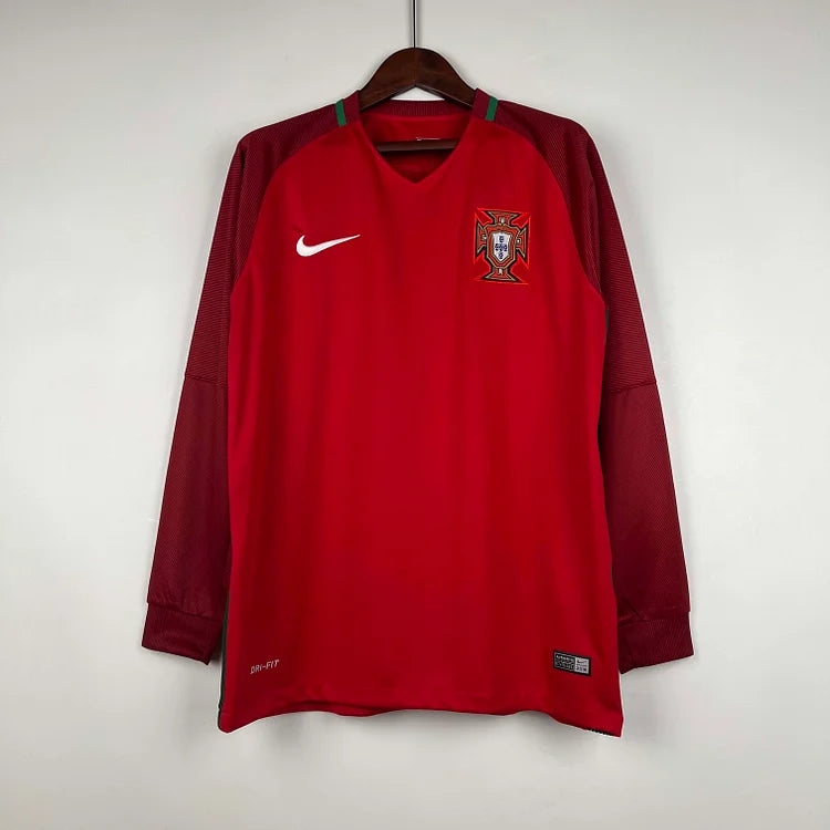2016 Portugal Home Retro Long Sleeve Jersey